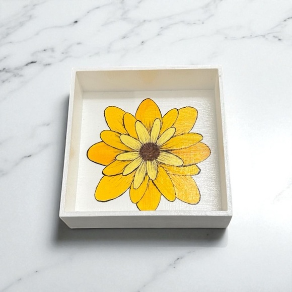 Handmade Sunflower Trinket Dish Jewelry Dish - Picture 1 of 7